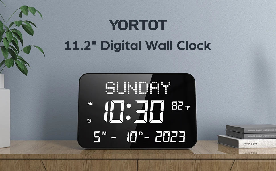 11.2" Digital Clock with Alarms & Medication Reminders