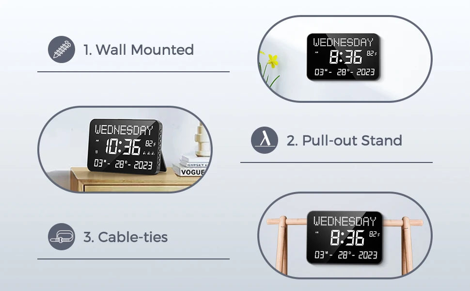 11.2" Digital Clock with Alarms & Medication Reminders