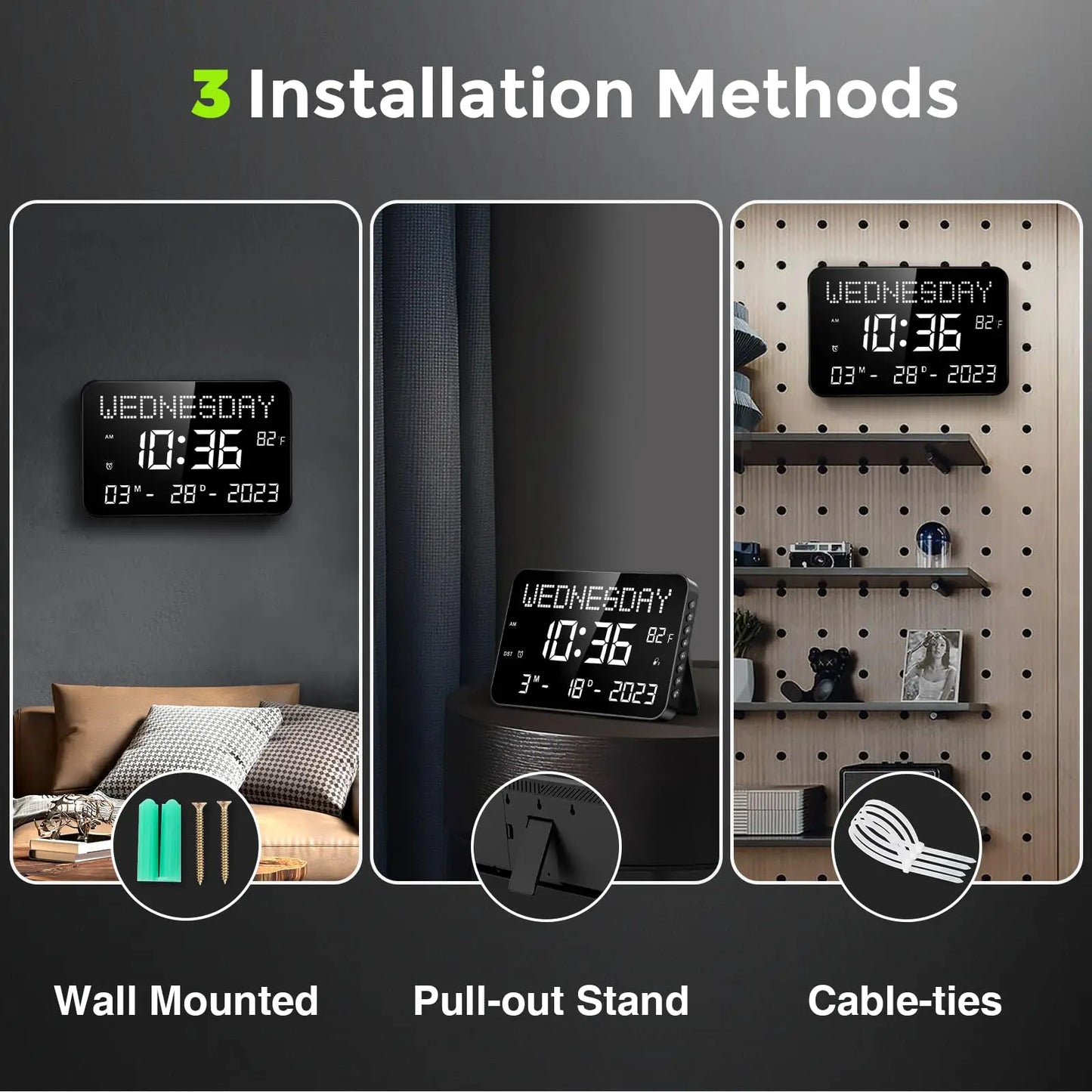 11.2" Digital Clock with Alarms & Medication Reminders