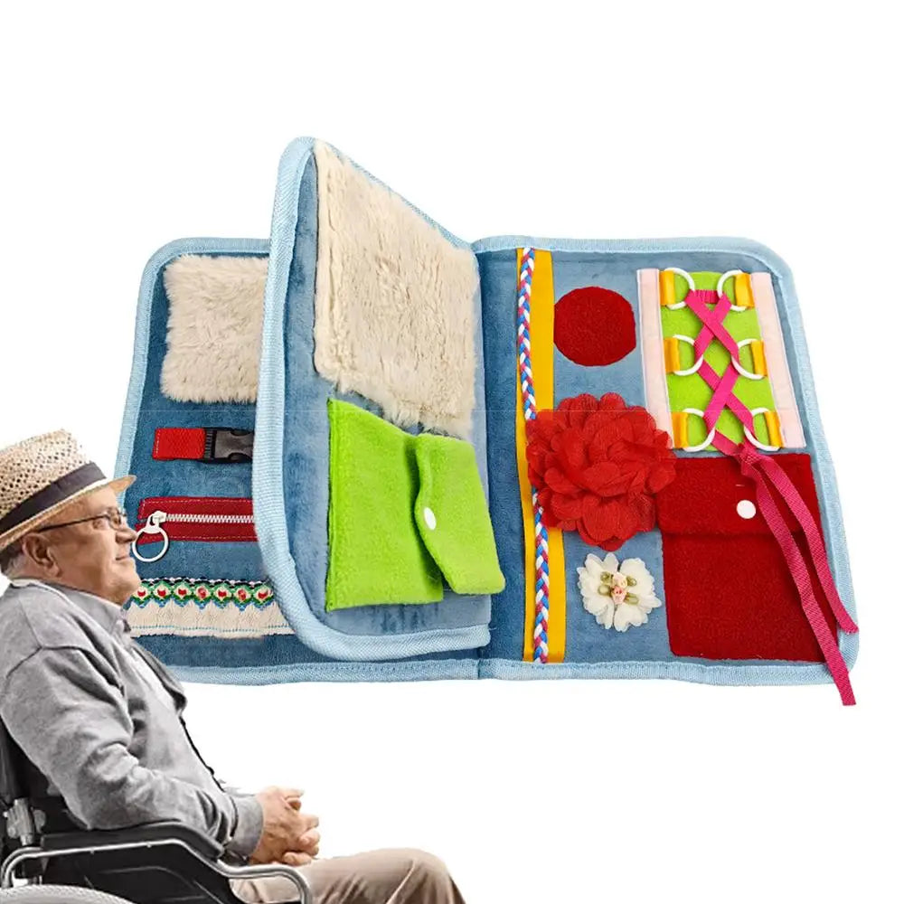 Fidget Blanket For Adults Activities Pad Sensory Blanket For Elderly Versatile Fidget Book Dementia Alzheimers Products Fidget